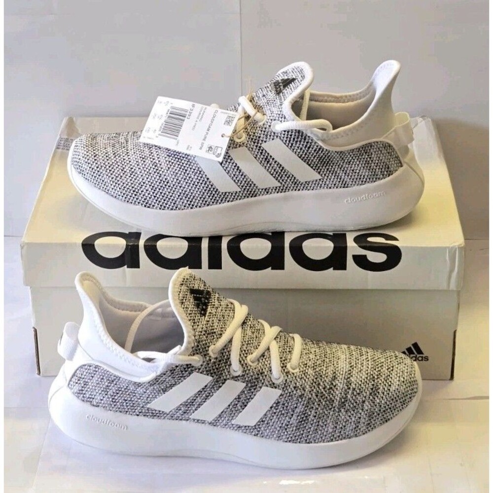 Adidas Cloudfoam Pure SPW Women's Size 8 Running Shoes White Gray